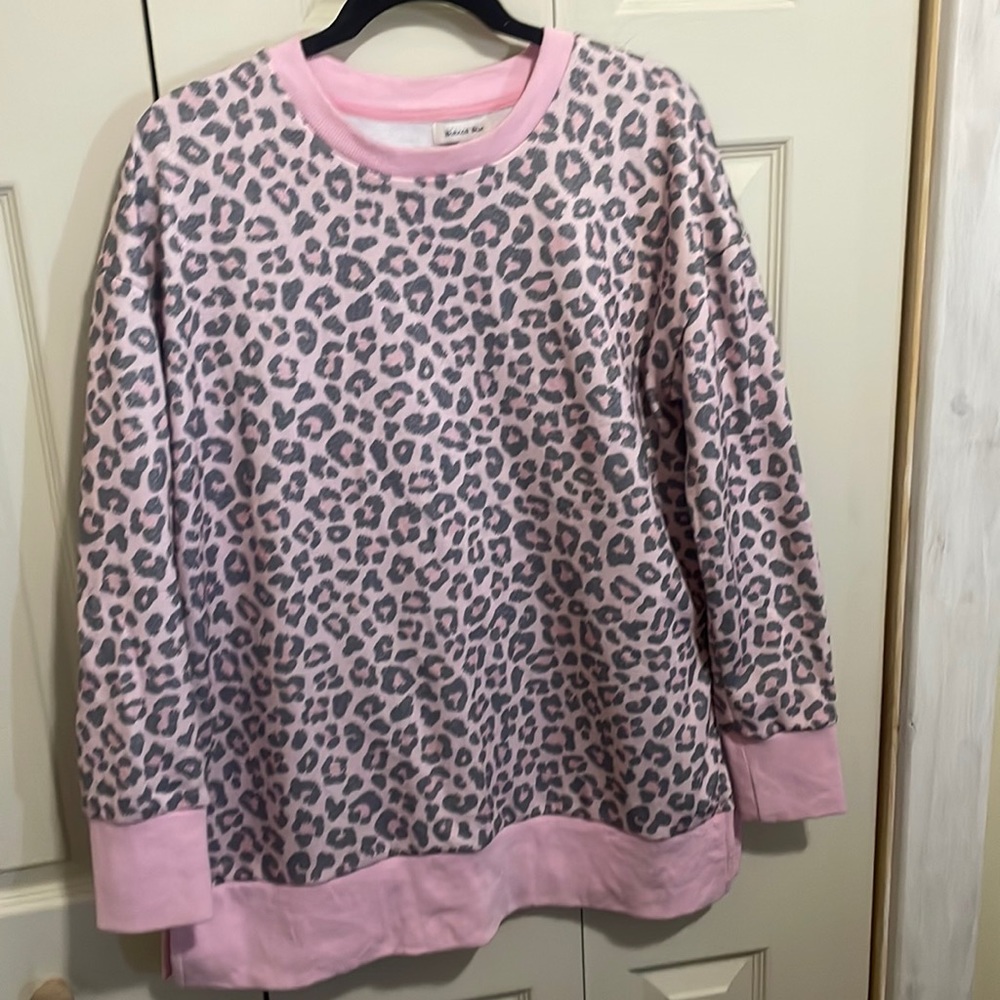 NWOT Bianca blue pink cheetah sweater